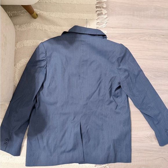 Rouje Navy Pinstripe Double-Breasted Alberto Blazer - Picture 3 of 3